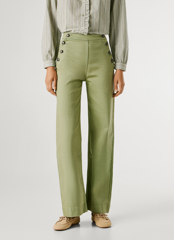 WIDE TROUSERS WITH FRONT BUTTONS