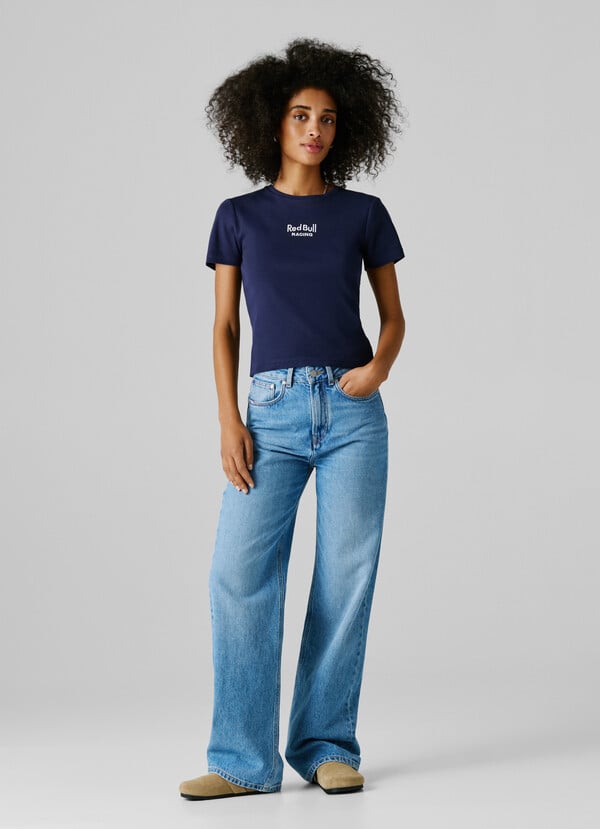 RIBBED LOGO EMBROIDERED T-SHIRT