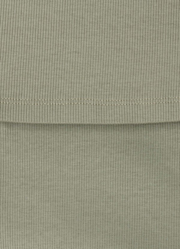RIBBED LOGO PRINT T-SHIRT