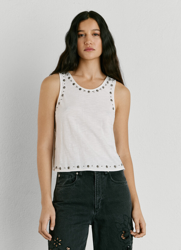 STRAPPY T-SHIRT WITH STUDS