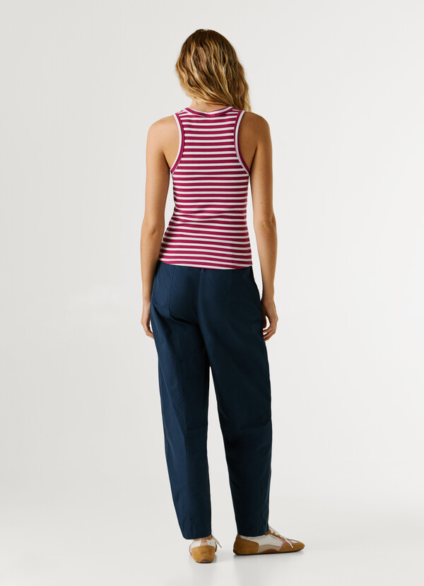 STRIPED RIBBED TOP