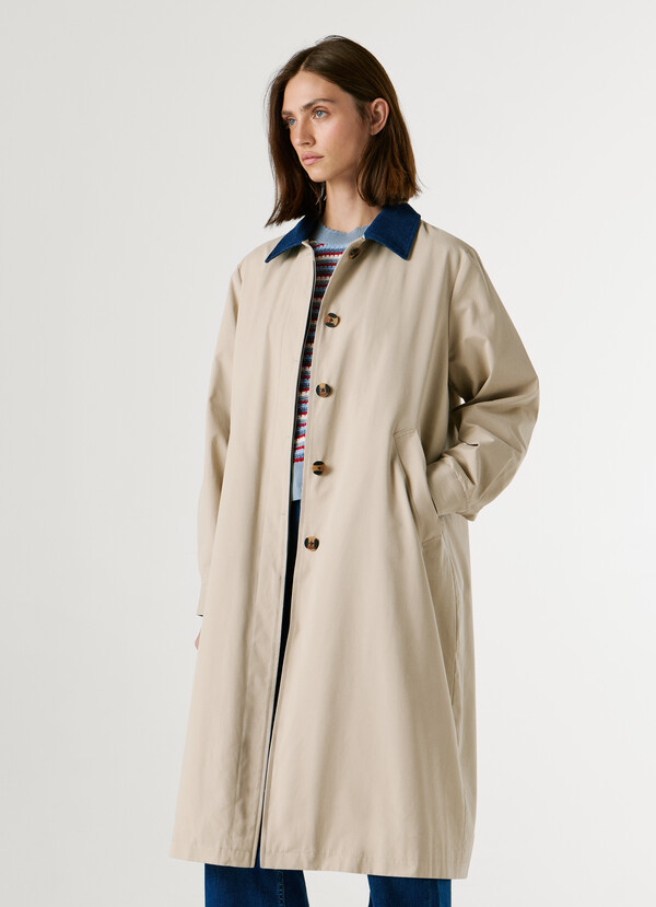 TRENCH COAT WITH SHIRT COLLAR