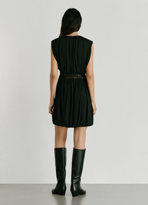 CROCHET DETAIL MINI DRESS