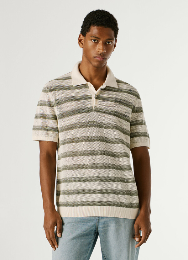 STRIPED KNIT POLO