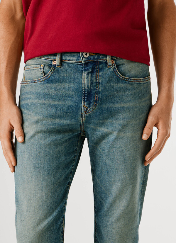 SLIM FIT MID-RISE JEANS - HATCH