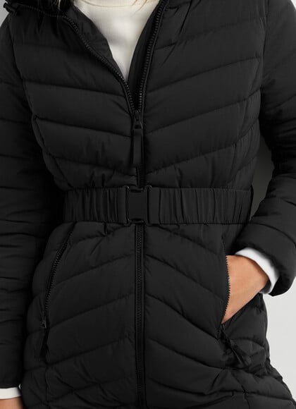 LONG PUFFER JACKET WITH BELT