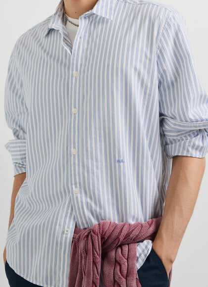 REGULAR FIT STRIPED POPLIN SHIRT