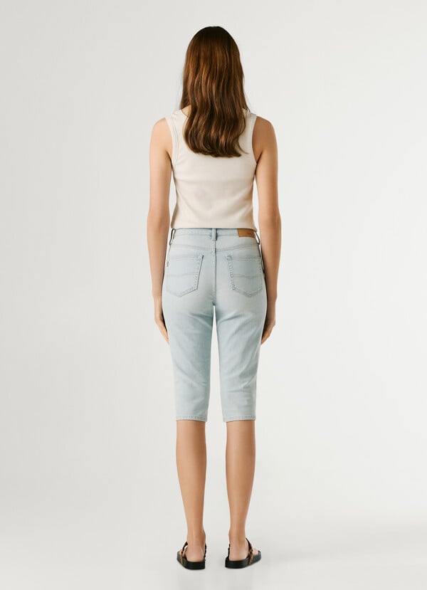 SLIM FIT DENIM BERMUDA SHORTS