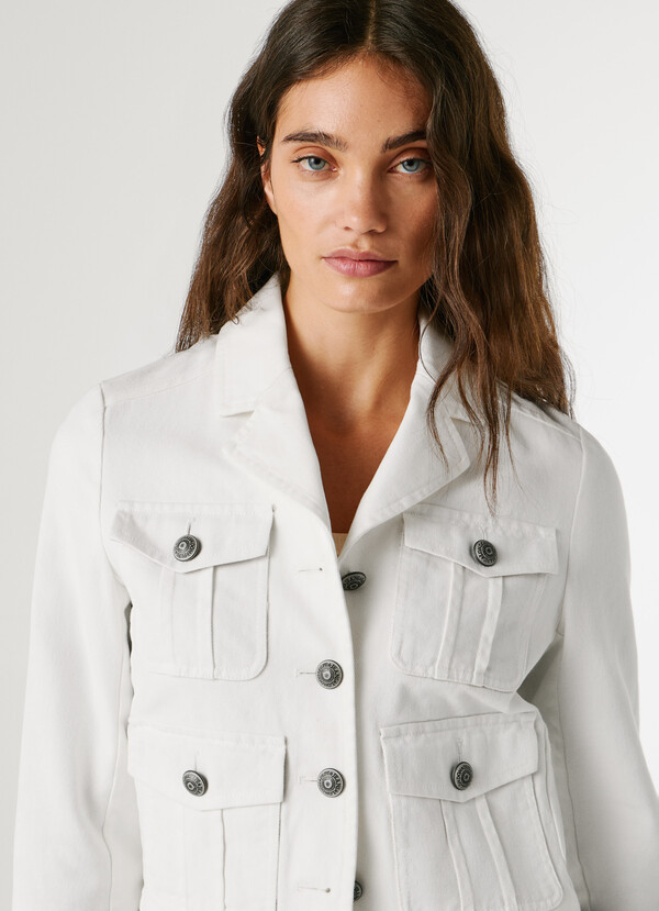 CROPPED FIT TWILL JACKET