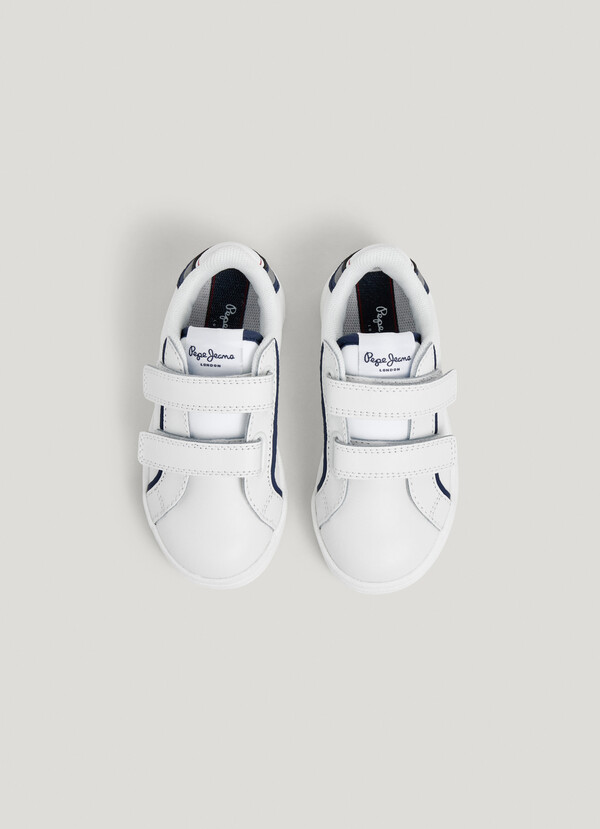 LEATHER TRAINERS WITH VELCRO CLOSURE
