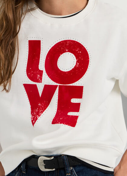 PRINTED CREW NECK SWEATSHIRT