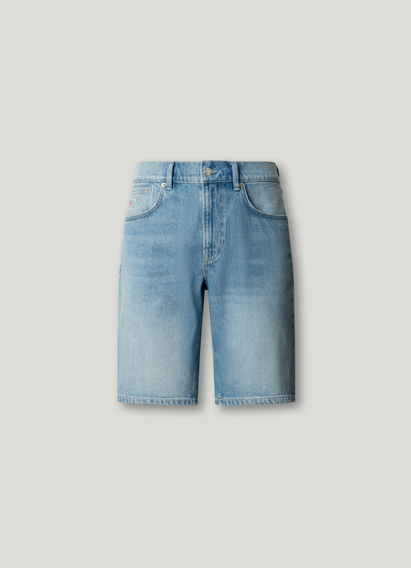 TAPER FIT DENIM BERMUDA SHORTS