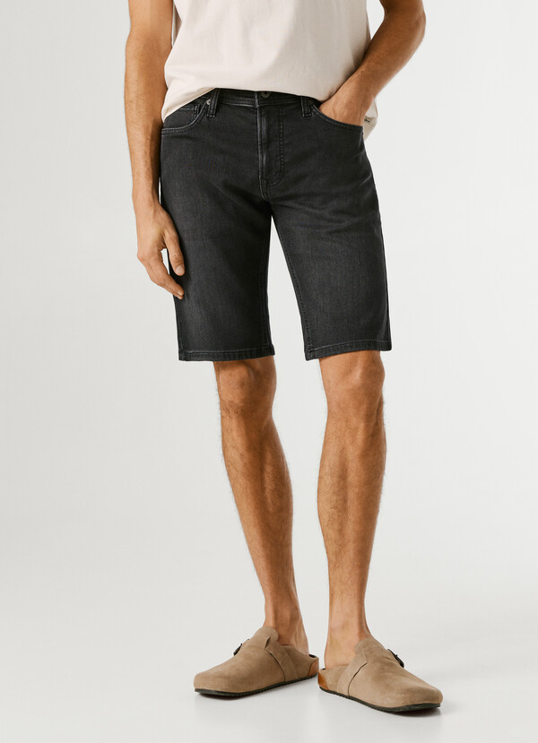 SLIM FIT DENIM BERMUDA SHORTS