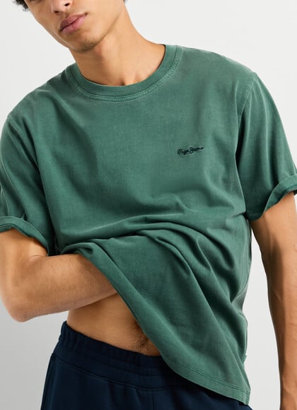 REGULAR FIT T-SHIRT WITH EMBROIDERED LOGO