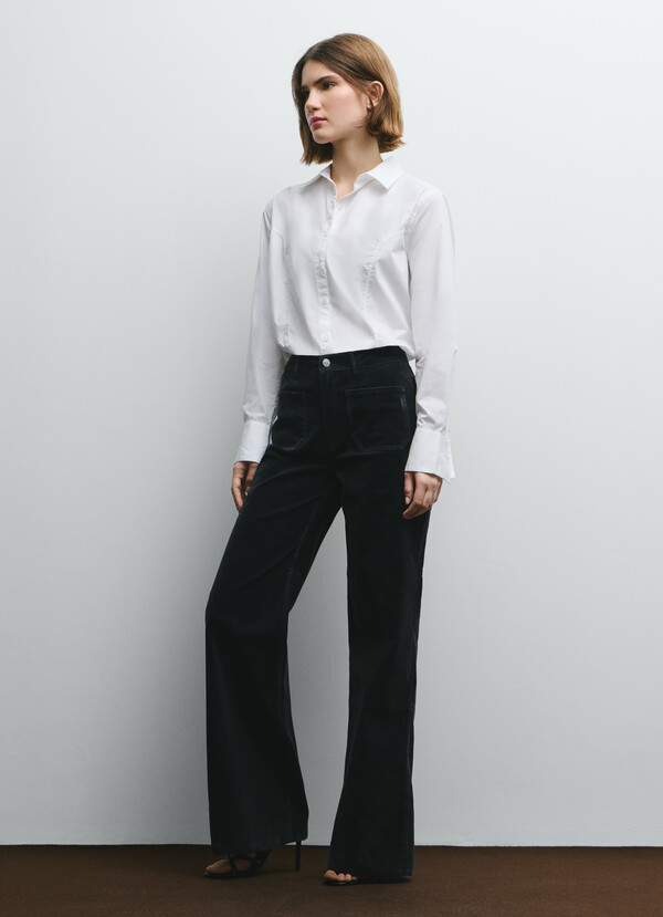 WIDE VELVET TROUSERS
