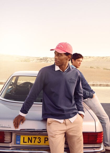 LONG SLEEVE POLO WITH EMBROIDERED LOGO