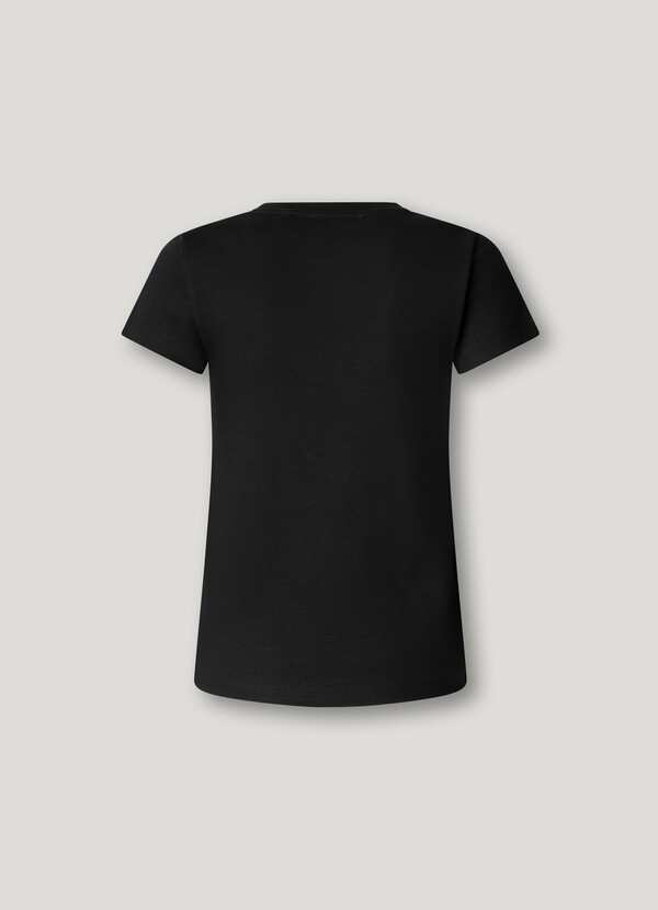 RIBBED EMBROIDERED LOGO T-SHIRT