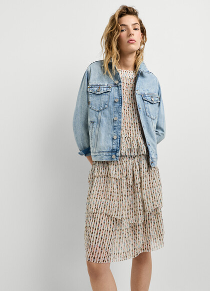 RUFFLED MIDI SKIRT
