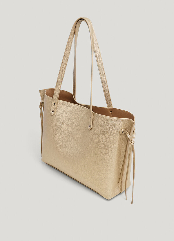 LEATHER EFFECT SHOPPER BAG
