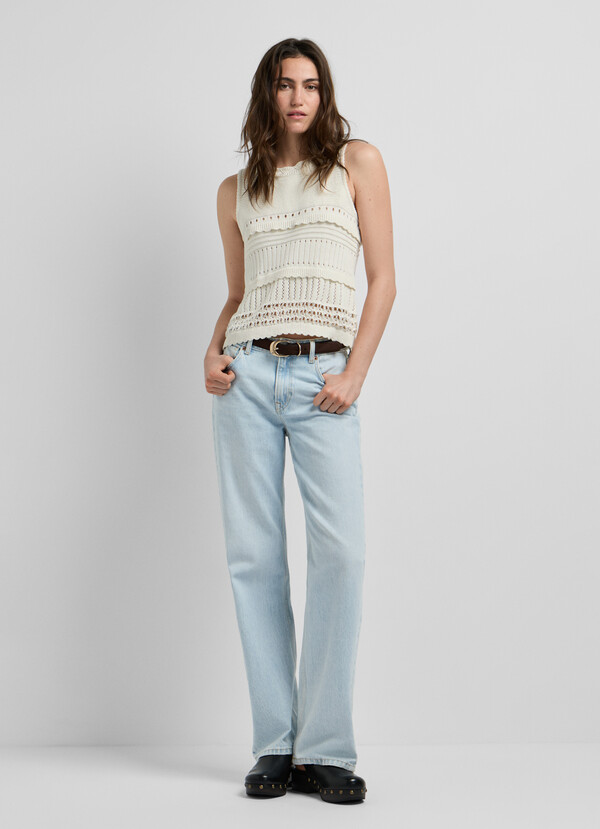 CROCHET TOP WITH OPENWORK DETAILS