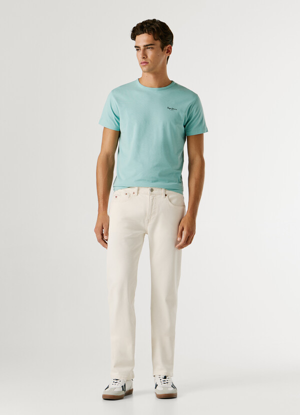 STRAIGHT FIT MID-RISE JEANS - CASH