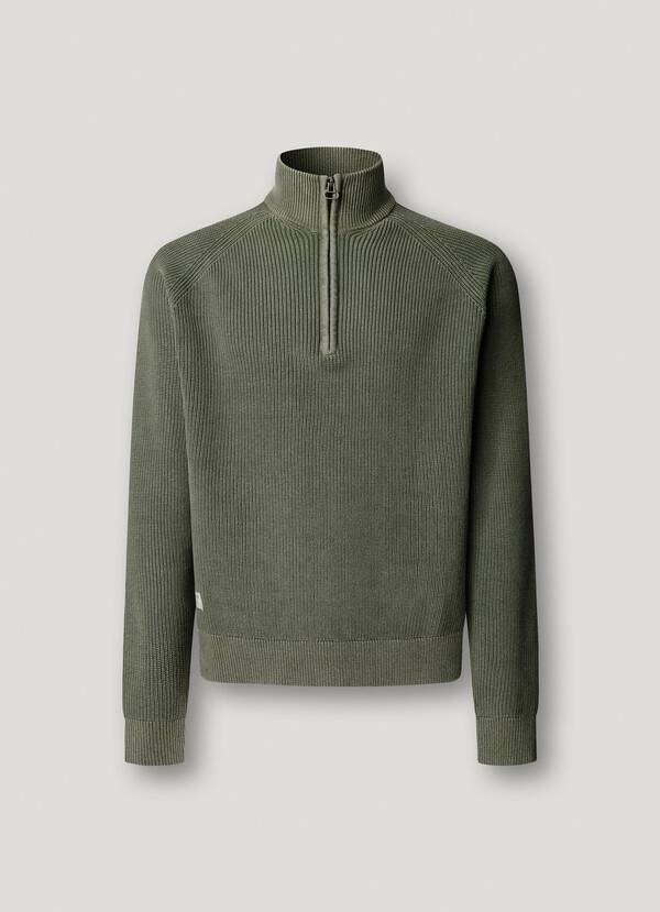 HIGH NECK HALF-ZIP JUMPER