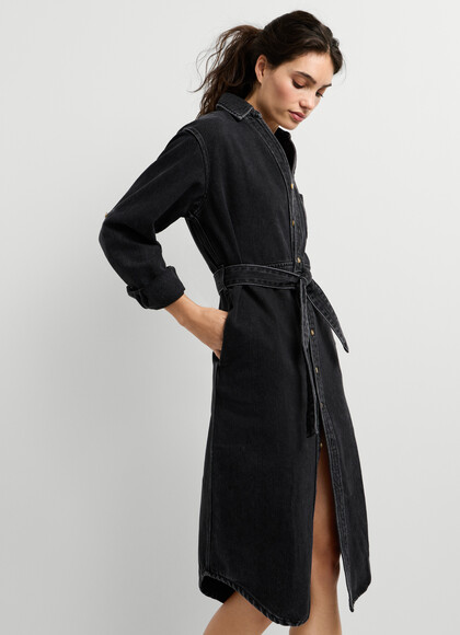 REGULAR FIT DENIM MIDI DRESS