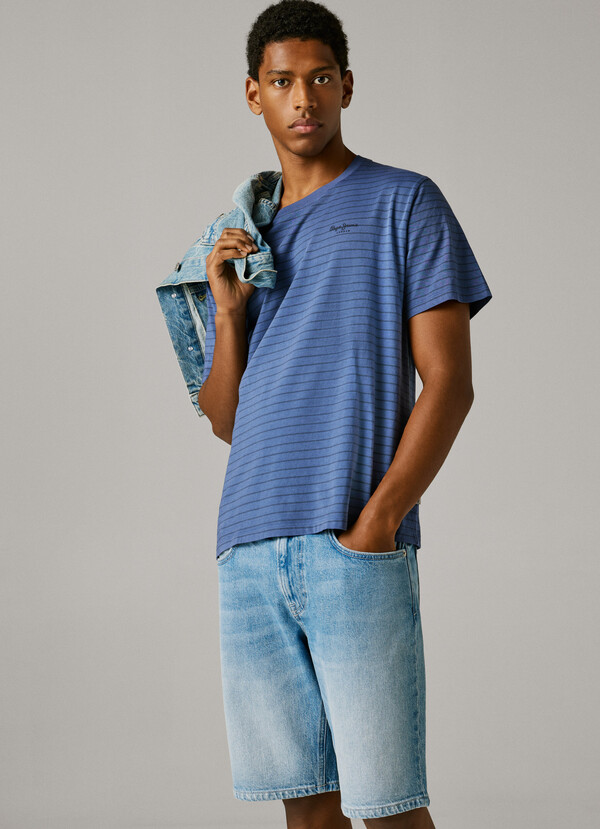 TAPER FIT DENIM BERMUDA SHORTS