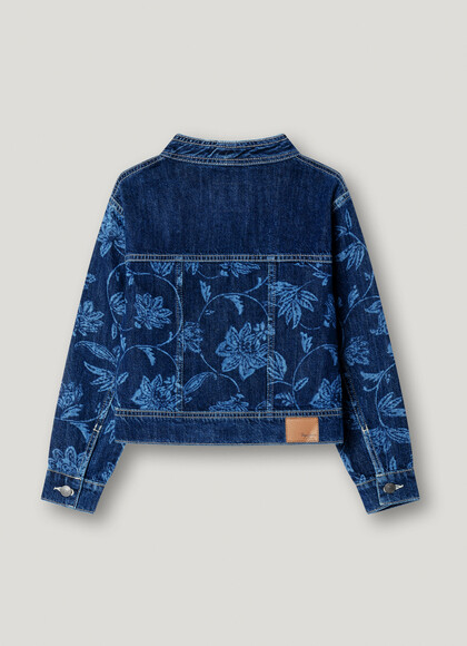 DENIM JACKET WITH FLORAL DETAILS