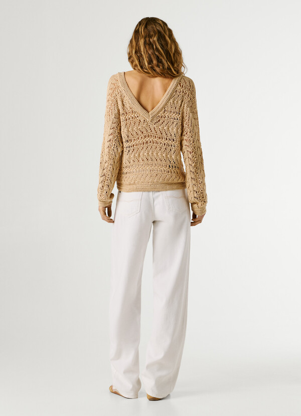 V-NECK OPENWORK JUMPER