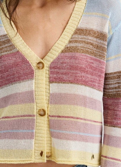 STRIPED KNIT CARDIGAN