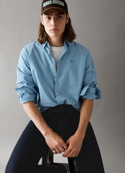 REGULAR FIT CHECKED POPLIN SHIRT