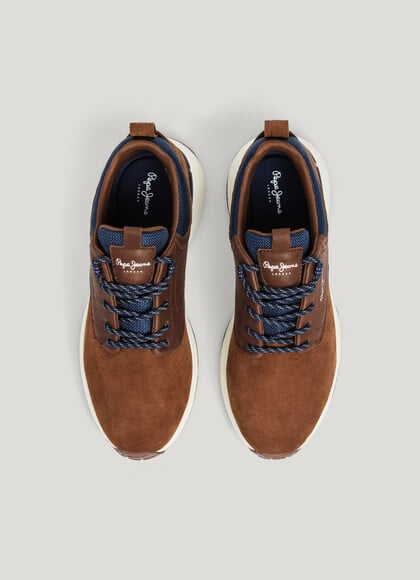BAMPTON - SUEDE TRAINERS WITH LEATHER DETAILS