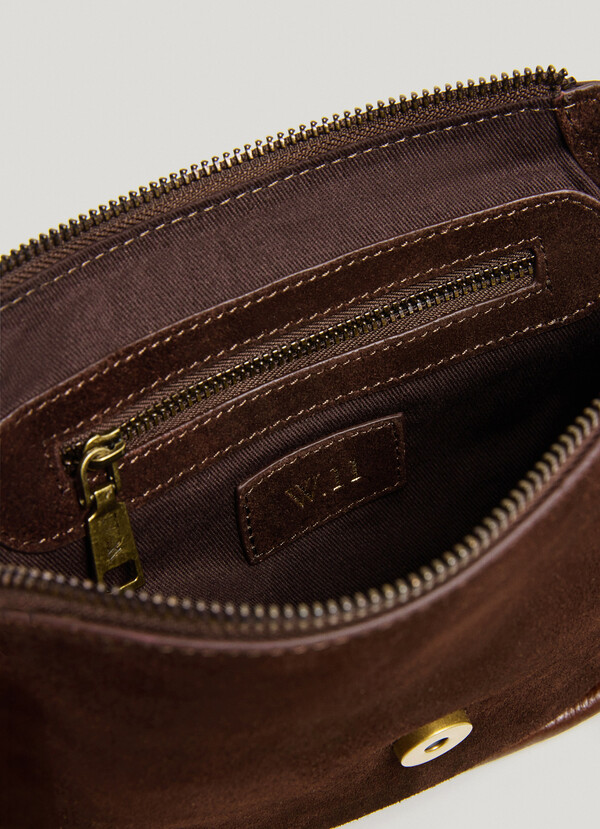 SUEDE BAG WITH FLAP