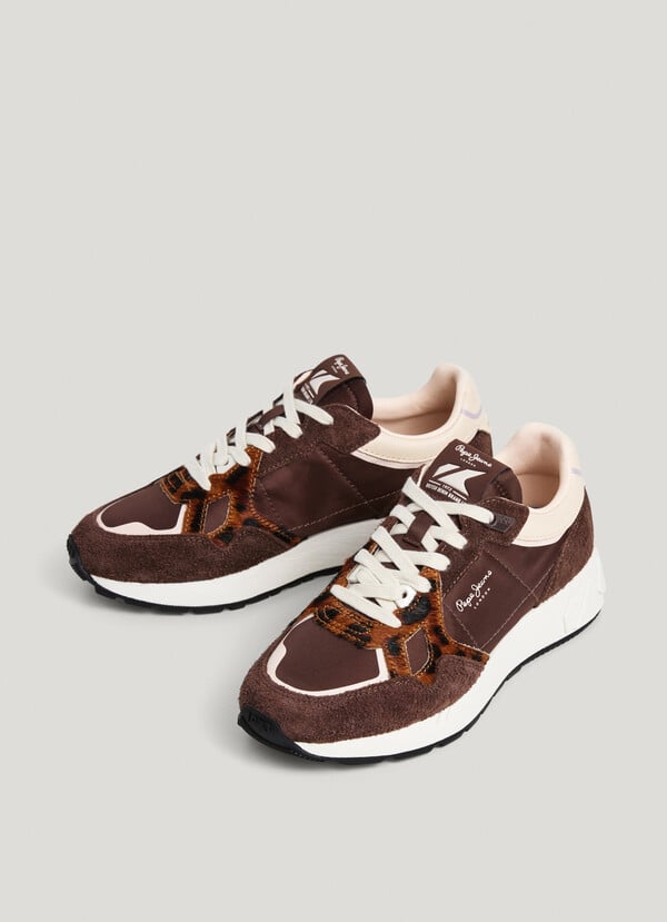 MARLON - ANIMAL PRINT DETAIL TRAINERS
