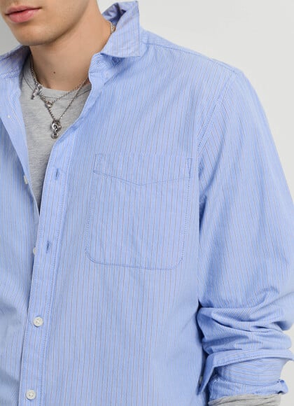 REGULAR FIT STRIPED POPLIN SHIRT