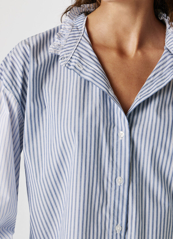 STRIPED POPLIN BLOUSE