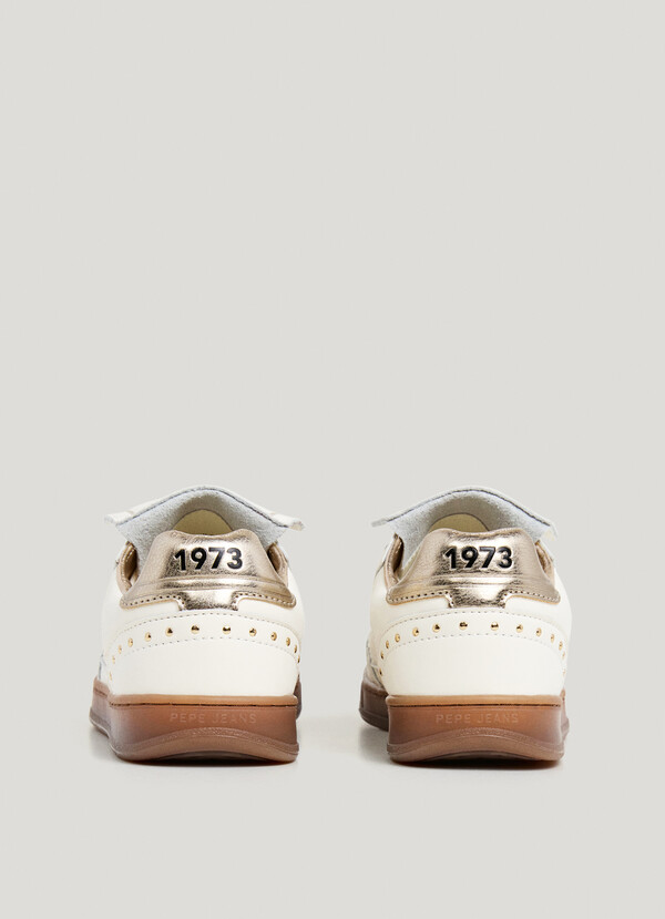 LEATHER TRAINERS WITH STUDS - BALL
