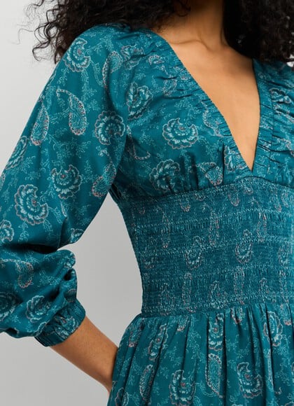 PAISLEY PRINT MIDI DRESS
