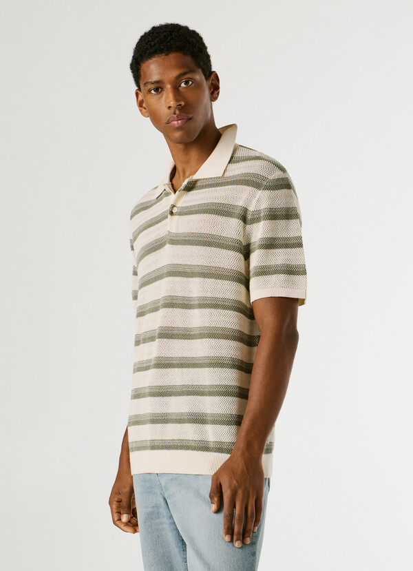 STRIPED KNIT POLO