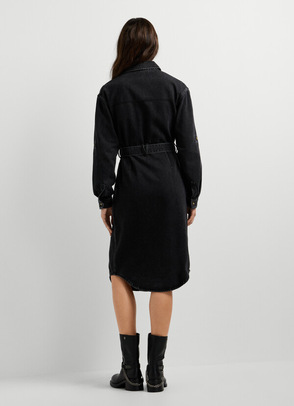 REGULAR FIT DENIM MIDI DRESS