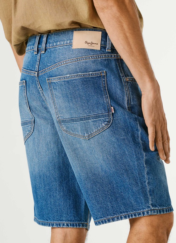TAPER FIT DENIM BERMUDA SHORTS