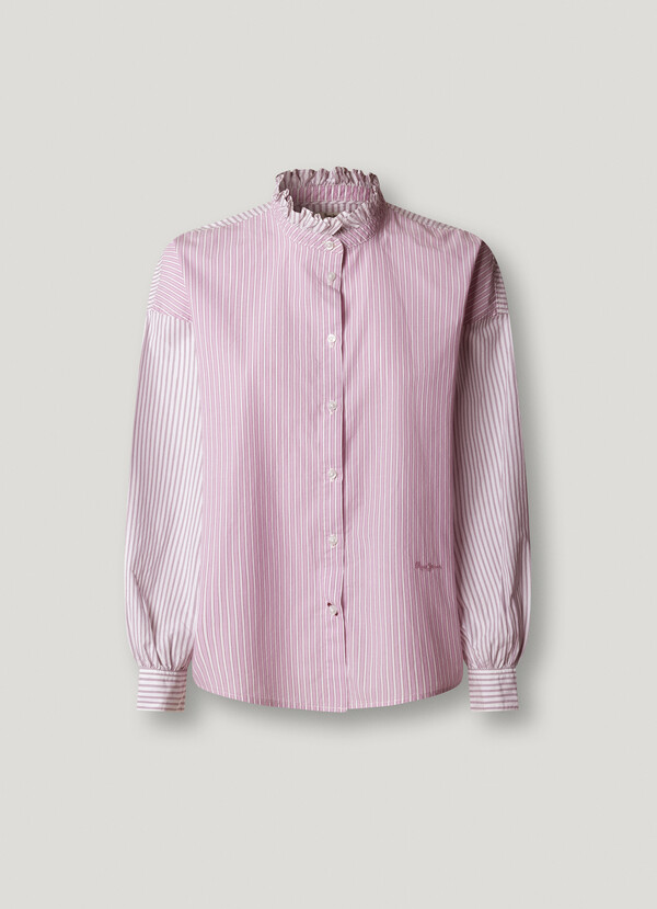 STRIPED POPLIN BLOUSE