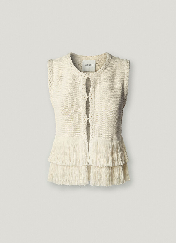 CROCHET WAISTCOAT WITH FRINGES