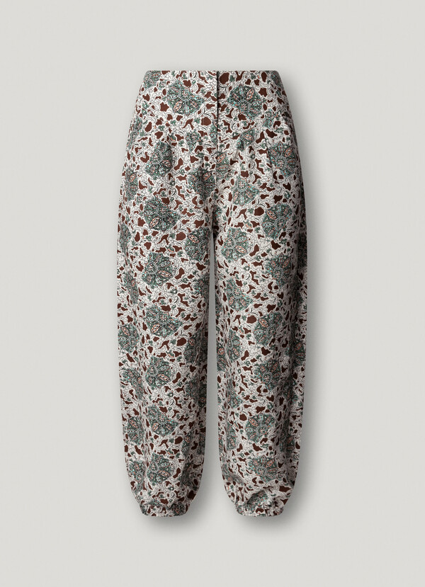 WIDE LEG FLORAL PRINT TROUSERS