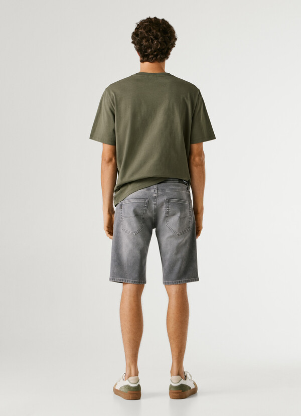 SLIM FIT DENIM BERMUDA SHORTS