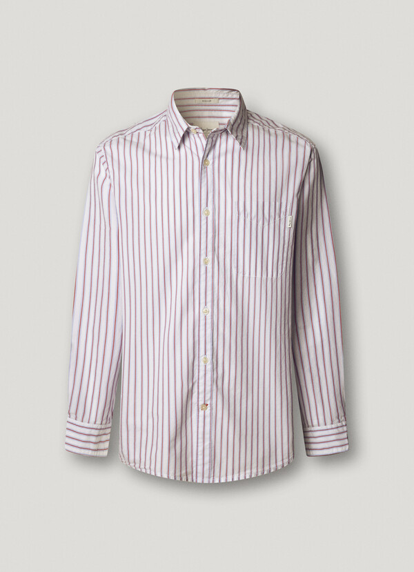 REGULAR FIT STRIPED POPLIN SHIRT