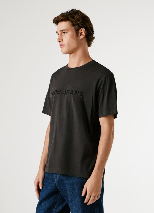 REGULAR FIT T-SHIRT WITH EMBROIDERED LOGO
