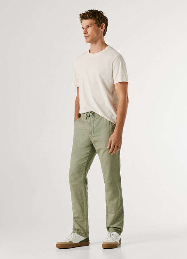 CHINO TROUSERS WITH ADJUSTABLE DRAWSTRING