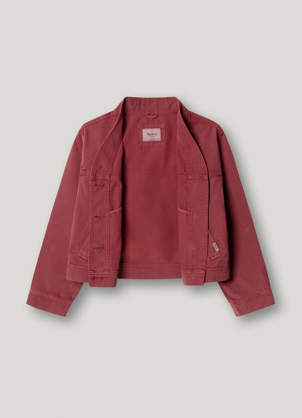 V-NECK GARMENT DYED JACKET